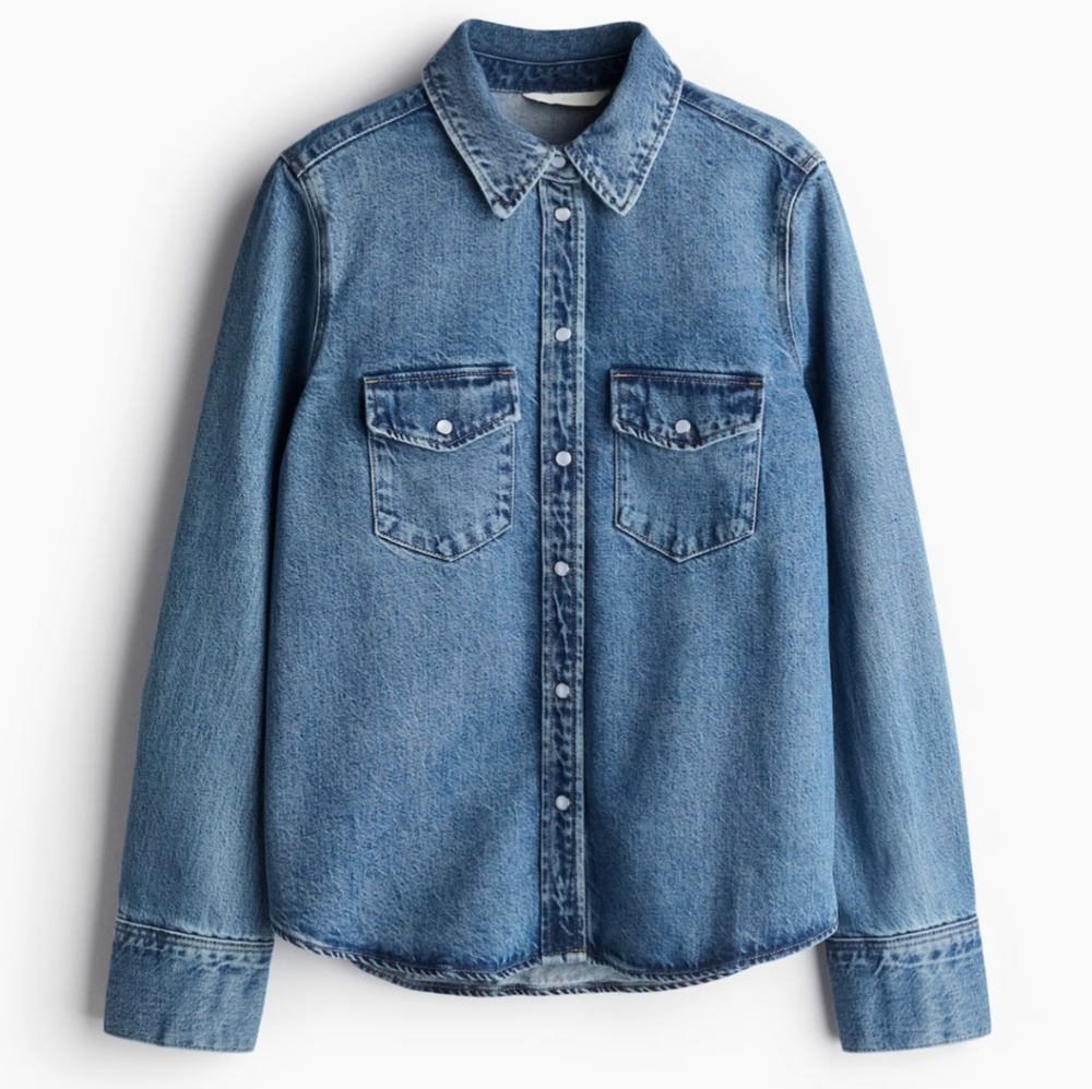 H&M Blue Denim Button Down Shirt